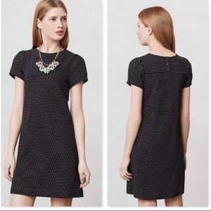 Anthropologie Polka Dot Puff Sleeve Mini Dress